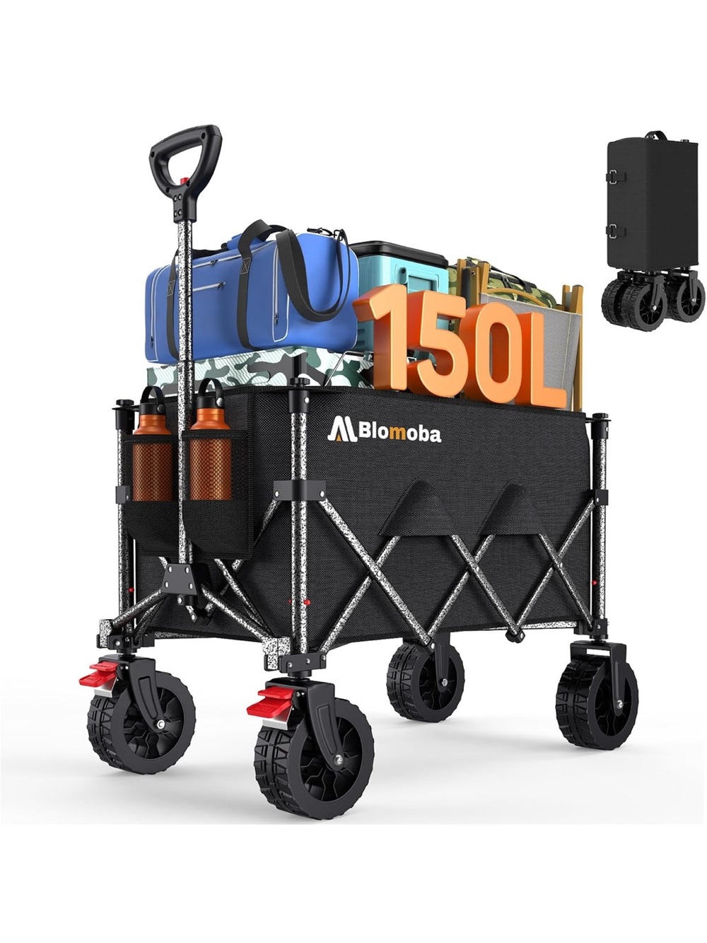 Blomoba Collapsible Utility Wagon - Black (150L)